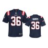 youth patriots kevin harris game navy jersey