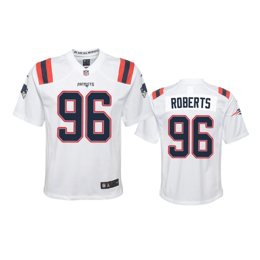 youth patriots sam roberts game white jersey