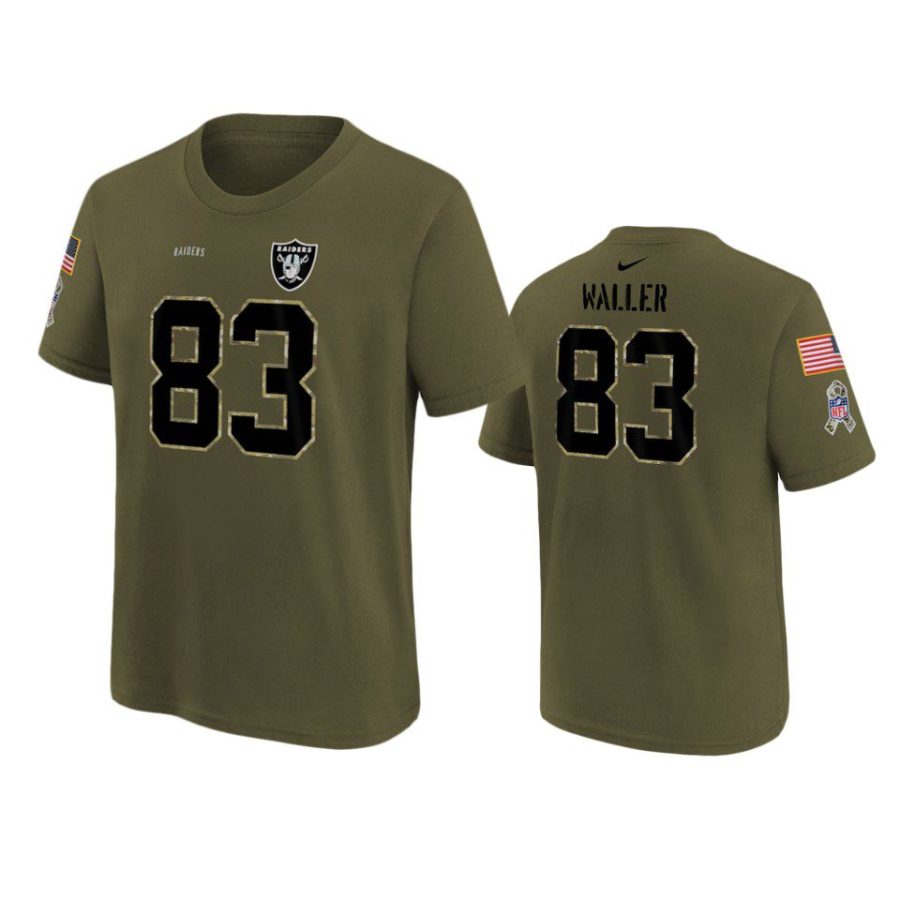youth raiders darren waller olive name number 2022 salute to service jersey