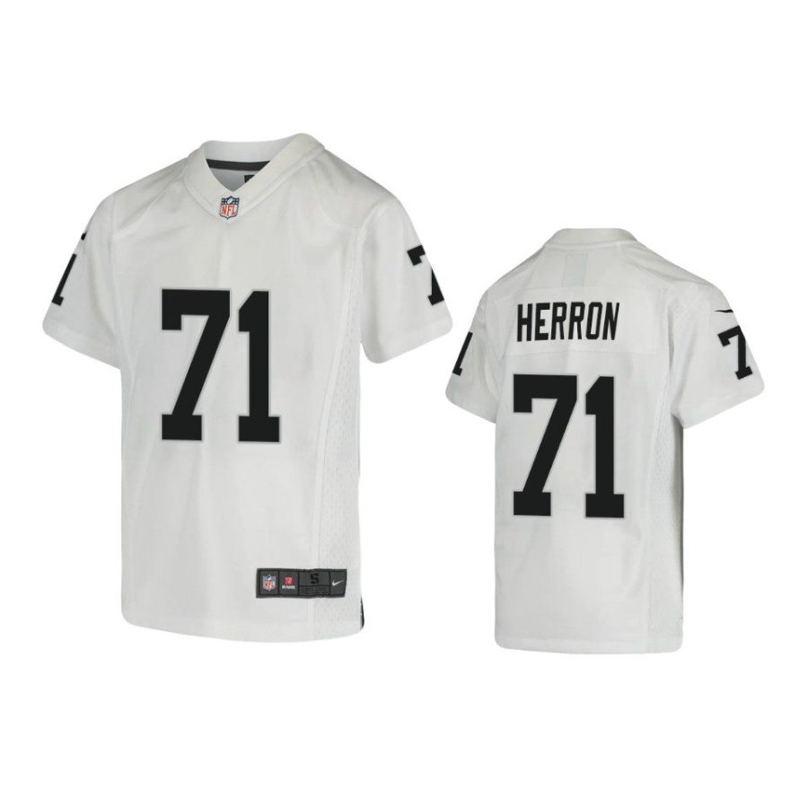 youth raiders justin herron game white jersey