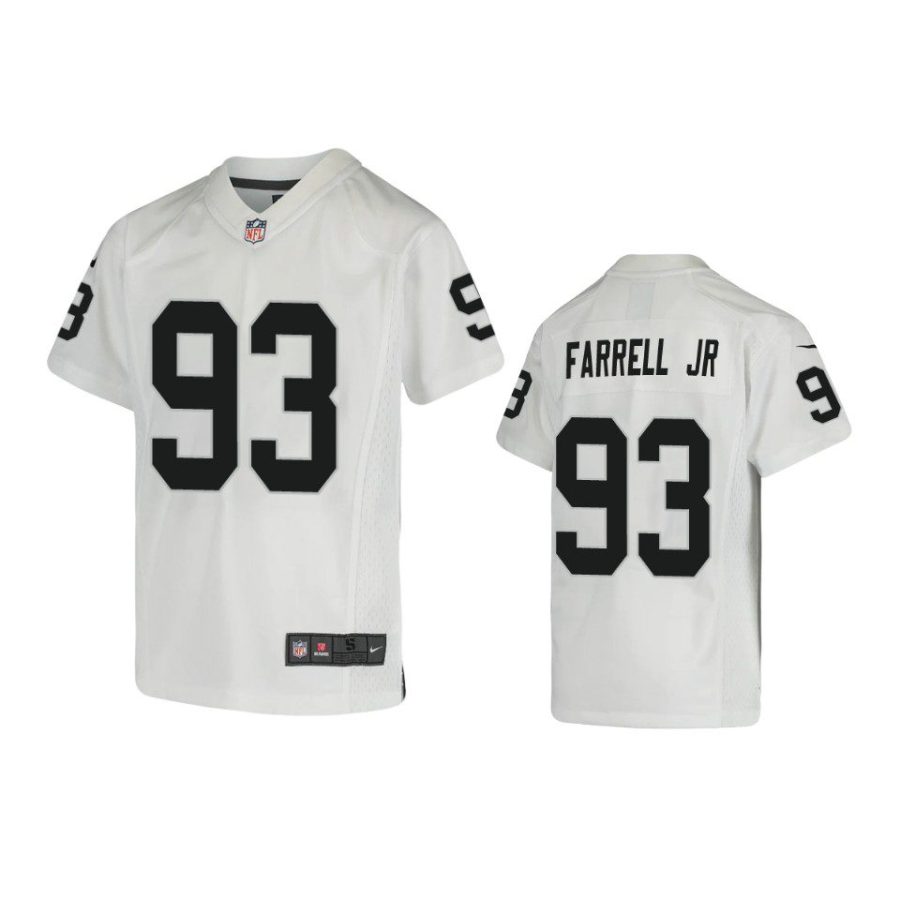 youth raiders neil farrell jr. game white jersey