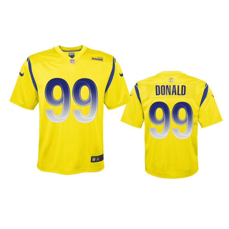 youth rams aaron donald gold inverted legend jersey