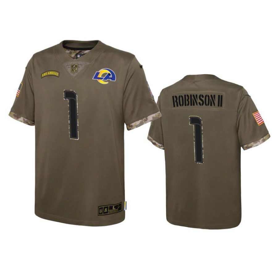 youth rams allen robinson ii olive limited 2022 salute to service jersey