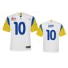 youth rams cooper kupp white game super bowl lvi jersey 0a