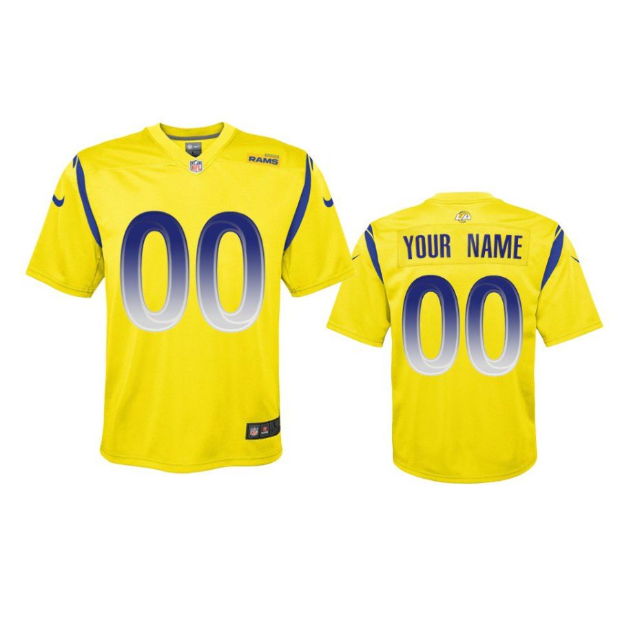 youth rams custom gold inverted legend jersey