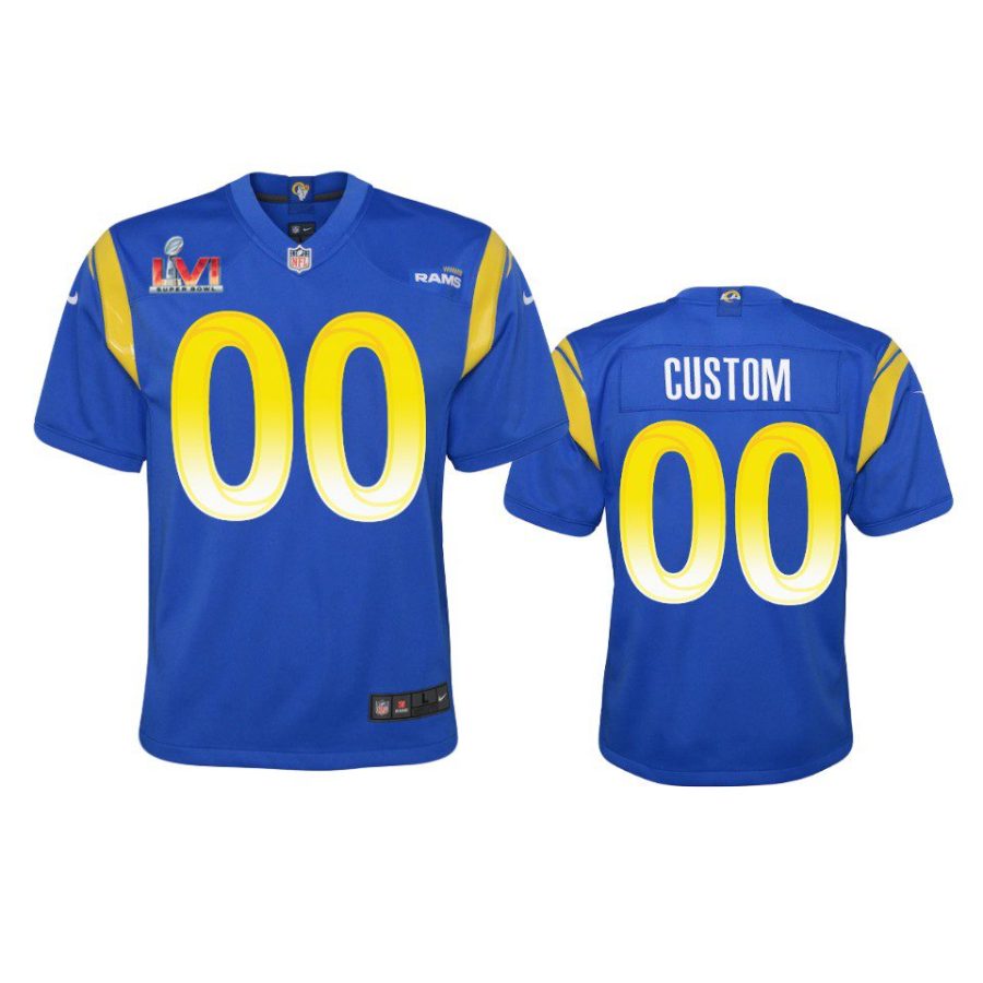 youth rams custom royal game super bowl lvi jersey