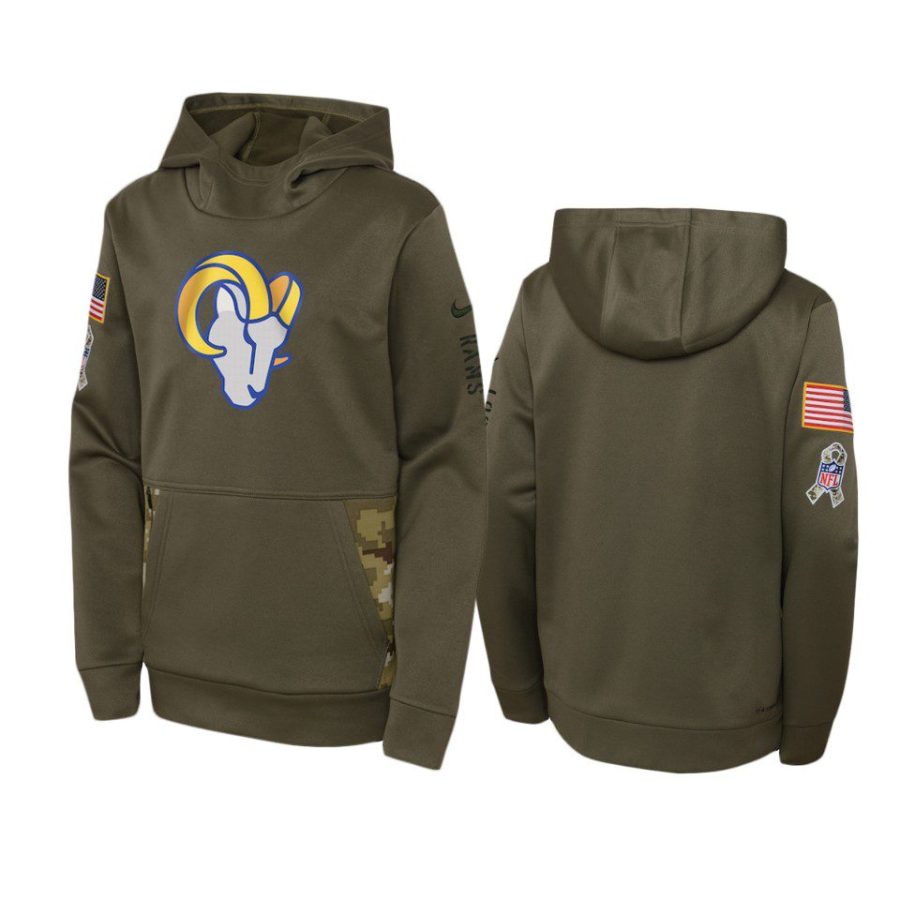 youth rams olive 2022 salute to service hoodie
