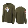 youth rams olive team logo long sleeve 2022 salute to service jersey