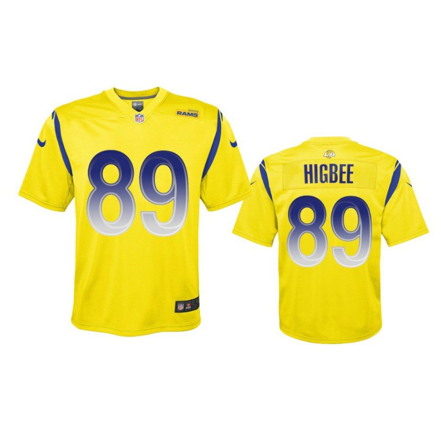 youth rams tyler higbee gold inverted legend jersey