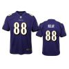 youth ravens charlie kolar game purple jersey