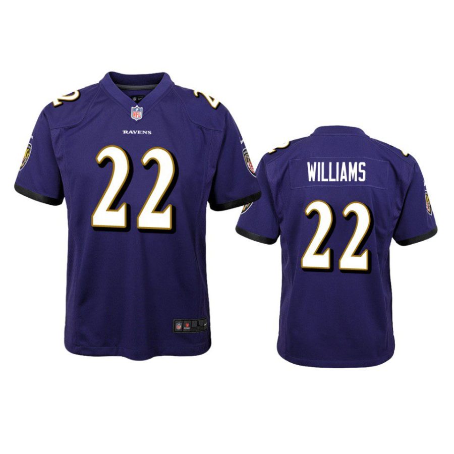 youth ravens damarion williams game purple jersey