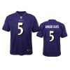 youth ravens jalyn armour davis game purple jersey