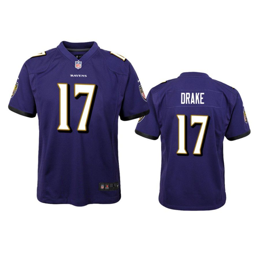 youth ravens kenyan drake game purple jersey