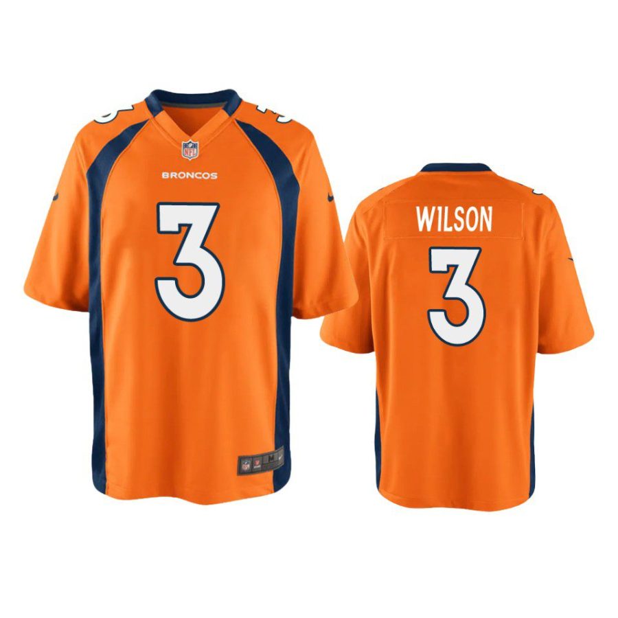 youth russell wilson broncos orange game jersey