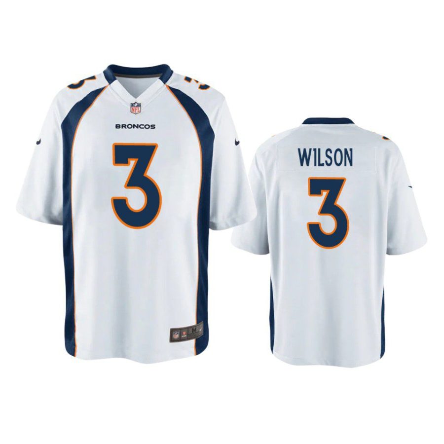 youth russell wilson broncos white game jersey