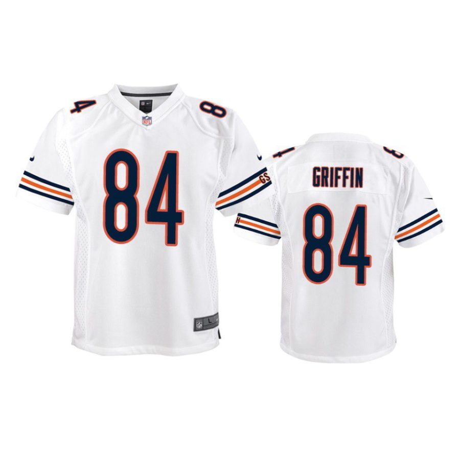 youth ryan griffin bears white game jersey