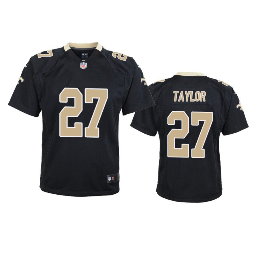 youth saints alontae taylor game black jersey