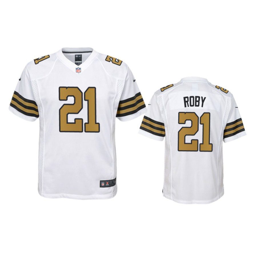 youth saints bradley roby game white jersey