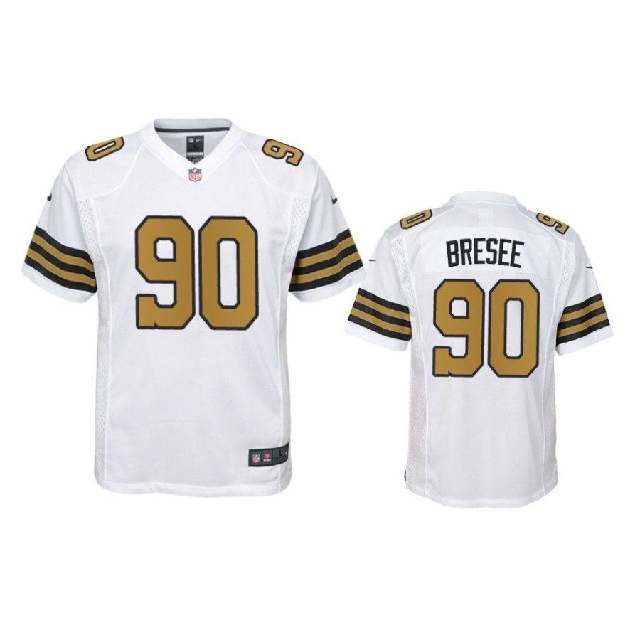 youth saints bryan bresee alternate game white jersey