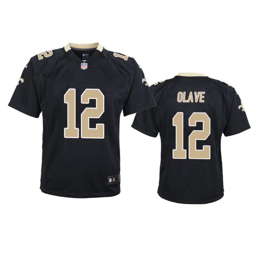 youth saints chris olave game black jersey