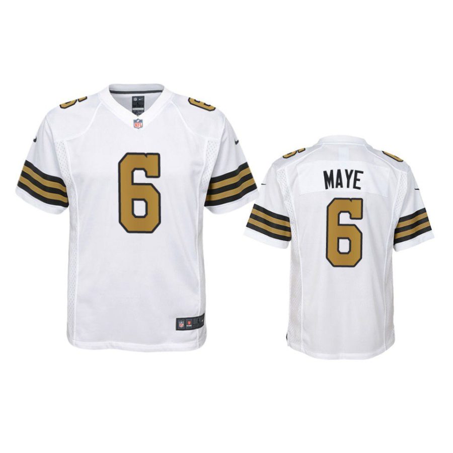 youth saints marcus maye game white jersey 0a