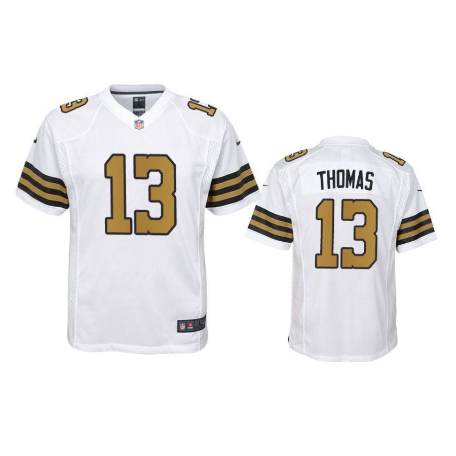 youth saints michael thomas game white jersey