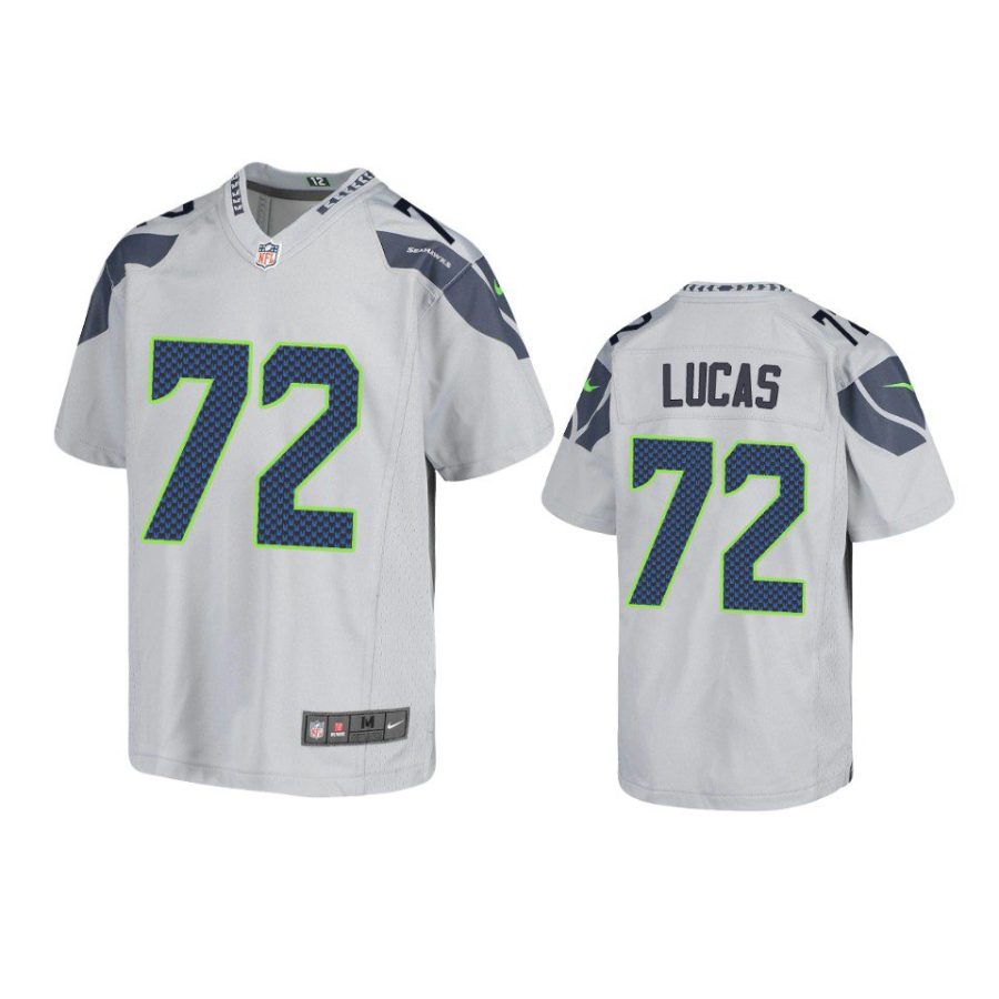 youth seahawks abraham lucas game gray jersey