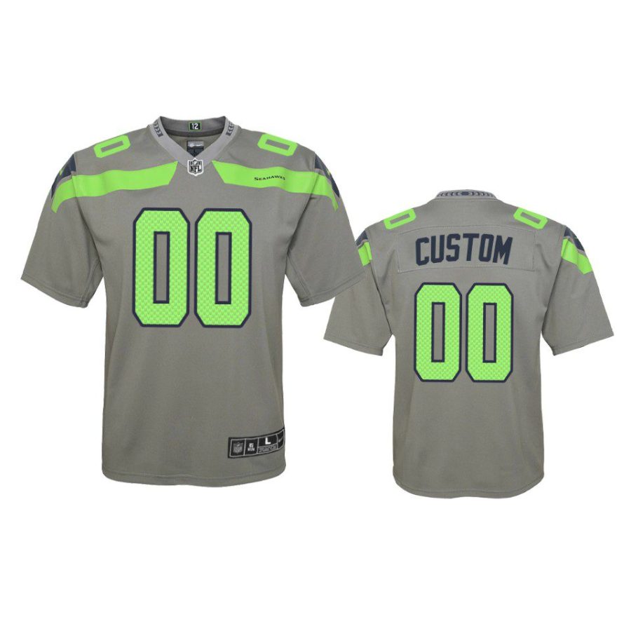 youth seahawks custom gray inverted game jersey