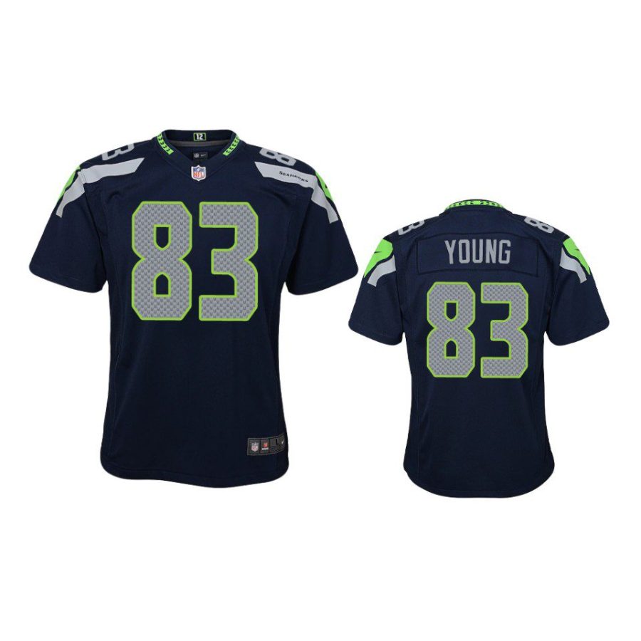 youth seahawks dareke young game college navy jersey