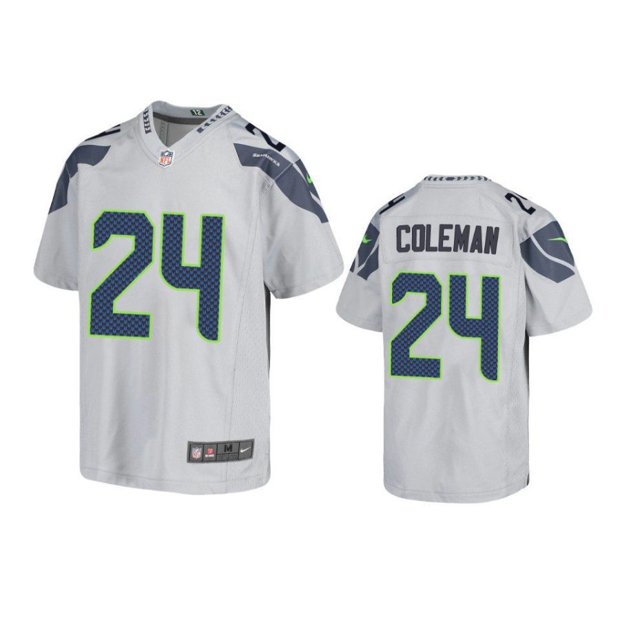 youth seahawks justin coleman game gray jersey