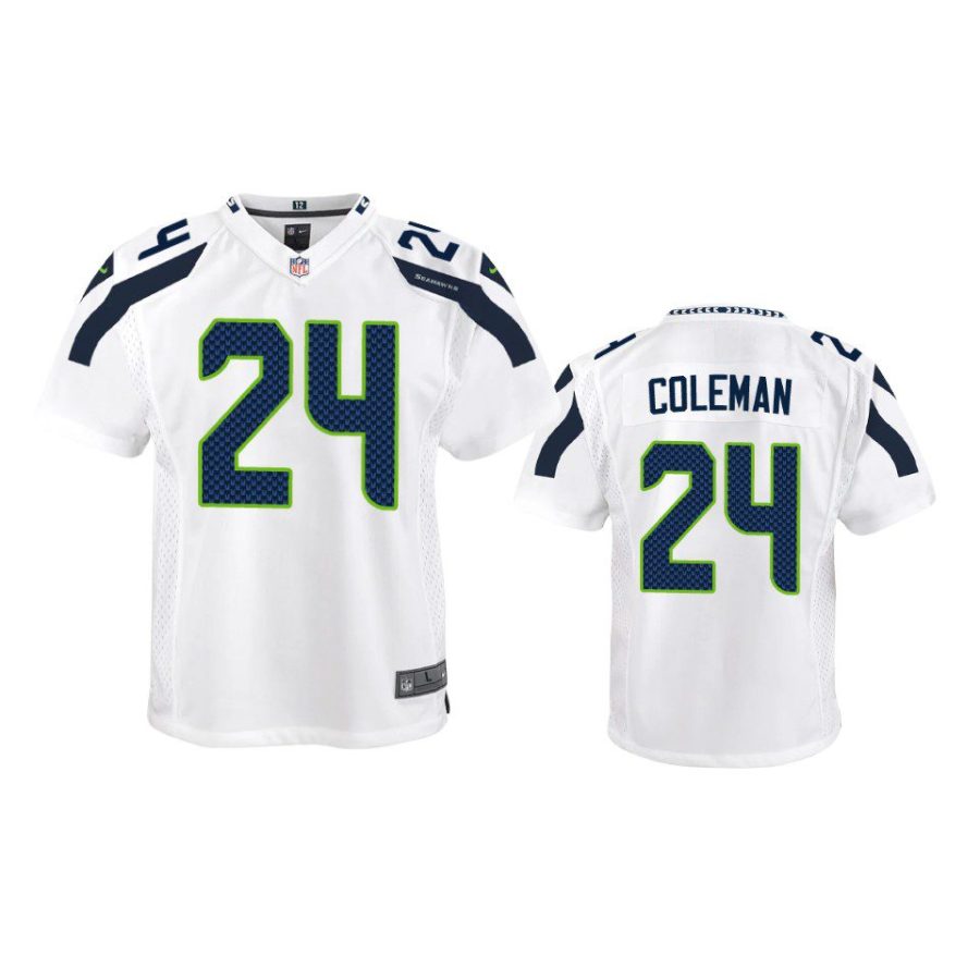 youth seahawks justin coleman game white jersey