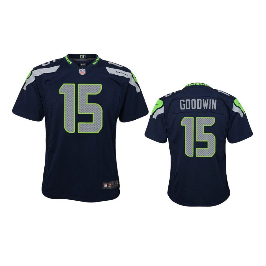 youth seahawks marquise goodwin game college navy jersey