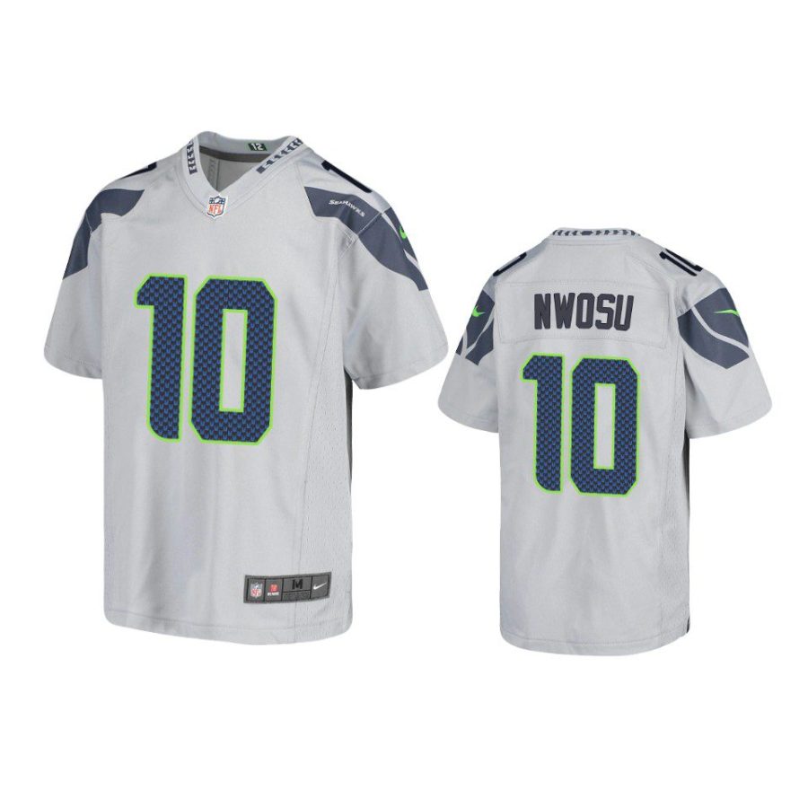 youth seahawks uchenna nwosu game gray jersey