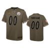 youth steelers custom olive limited 2022 salute to service jersey