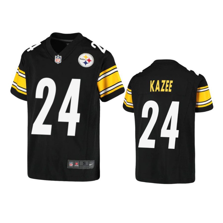 youth steelers damontae kazee game black jersey