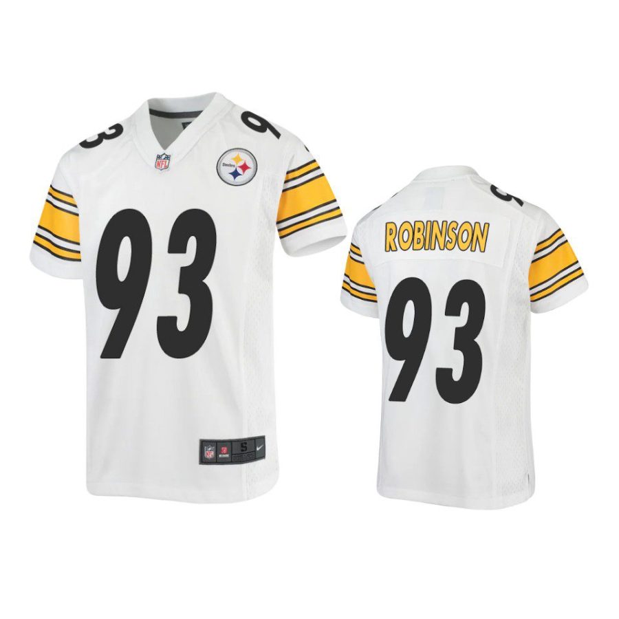 youth steelers mark robinson game white jersey