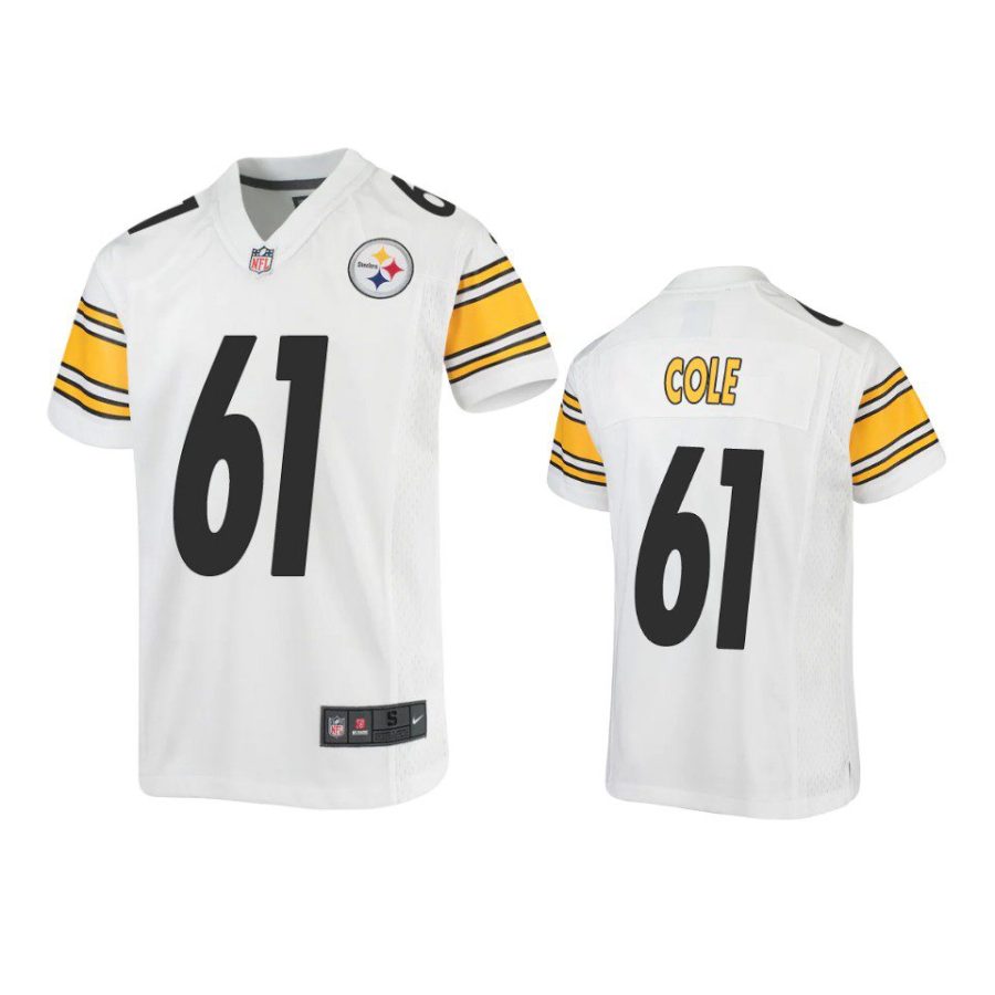 youth steelers mason cole game white jersey