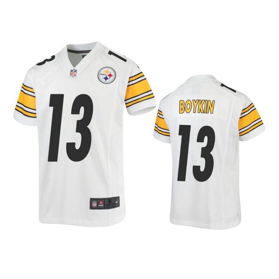 youth steelers miles boykin game white jersey