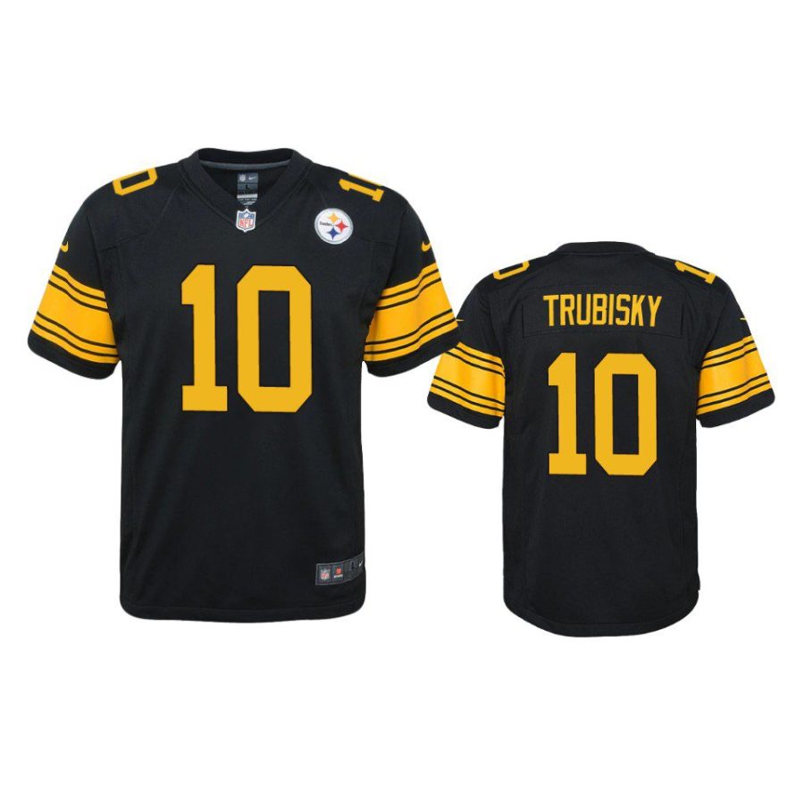 youth steelers mitchell trubisky alternate game black jersey