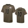 youth steelers mitchell trubisky olive limited 2022 salute to service jersey