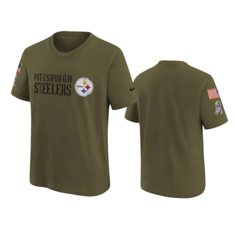 youth steelers olive legend 2022 salute to service jersey