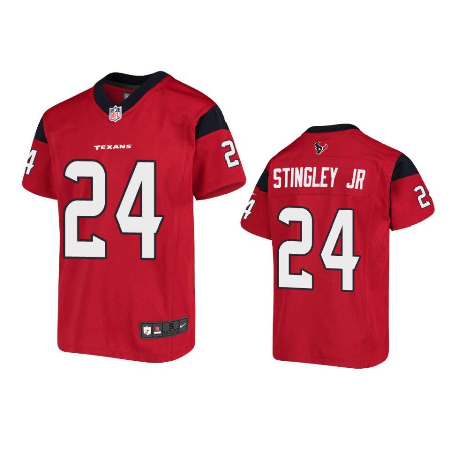 youth texans derek stingley jr. game red jersey