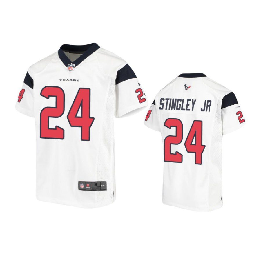 youth texans derek stingley jr. game white jersey