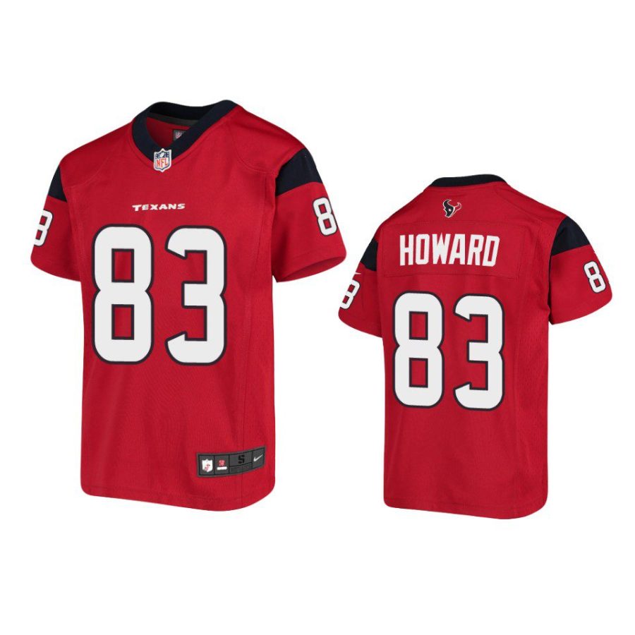 youth texans o.j. howard game red jersey