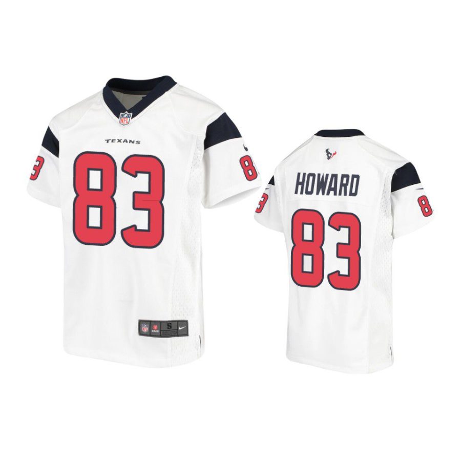 youth texans o.j. howard game white jersey