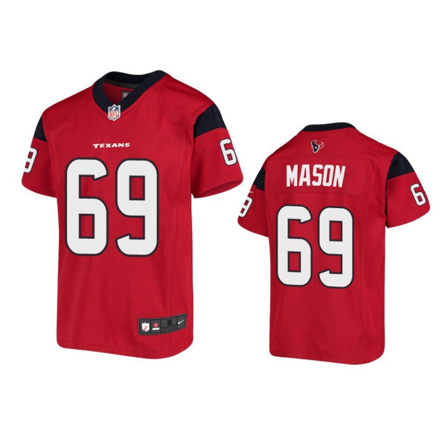 youth texans shaq mason game red jersey