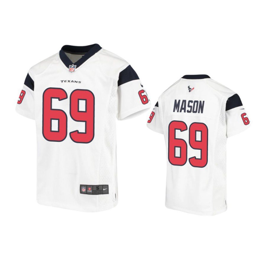 youth texans shaq mason game white jersey