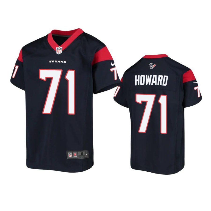 youth texans tytus howard game navy jersey