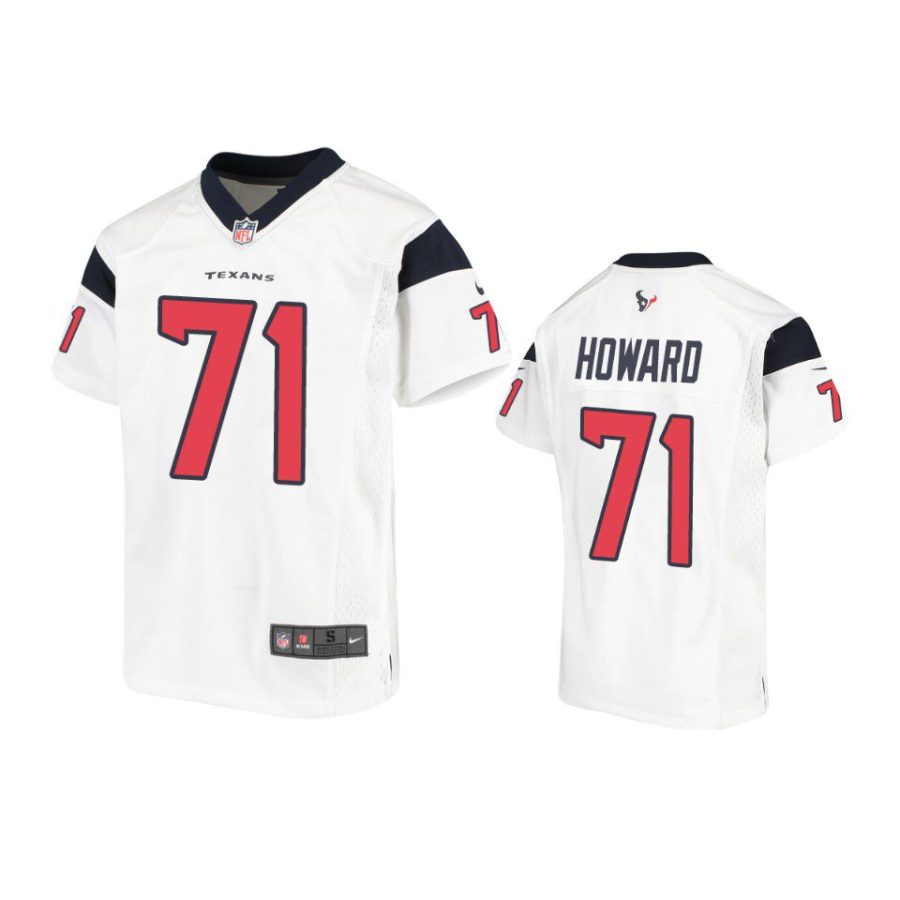 youth texans tytus howard game white jersey