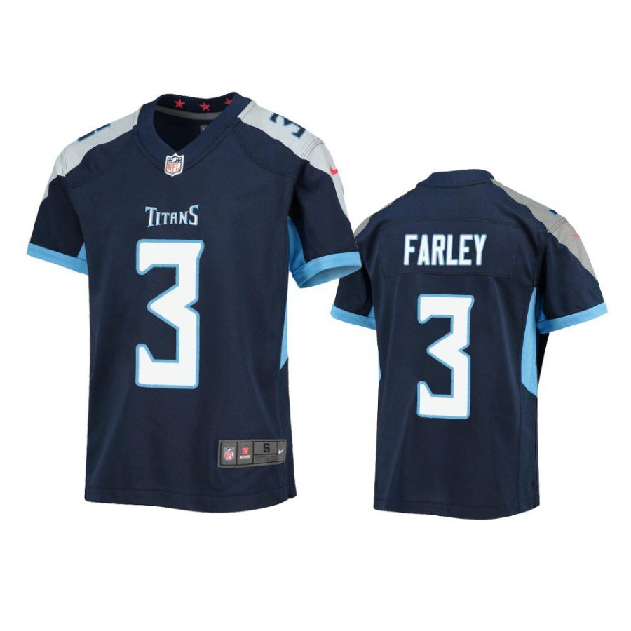 youth titans caleb farley game navy jersey